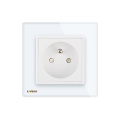 Envío gratis Livolo Panel de cristal de cristal francés estándar 220 ~ 250V 16A Socket interruptor de pared